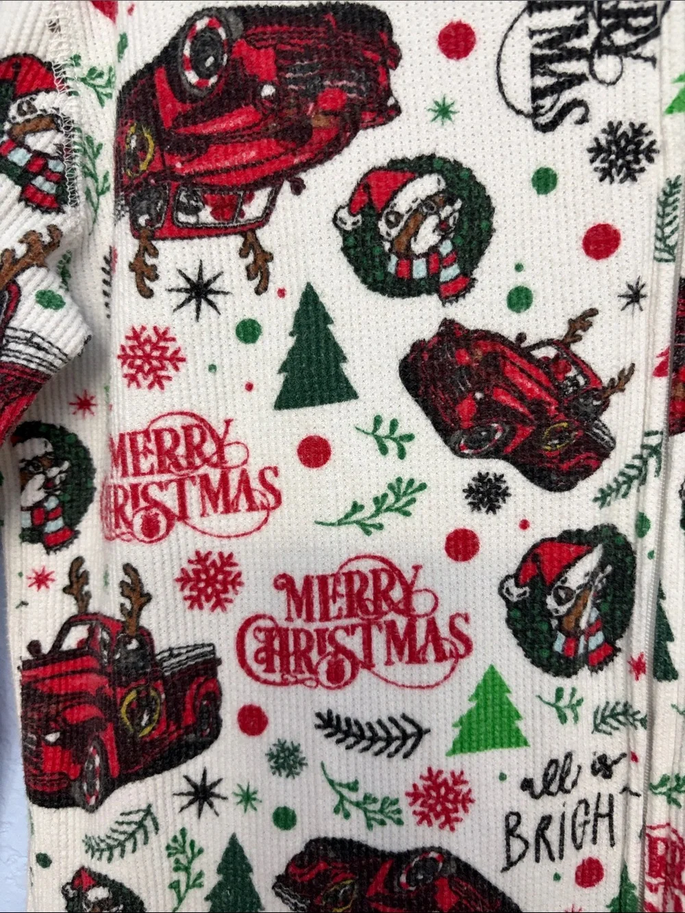 Buc-ee’s Holiday One-Piece Pajamas Bucee Christmas Truck Print Size YXL